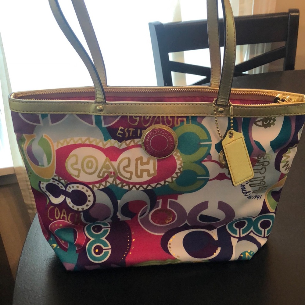Colorful coach purse